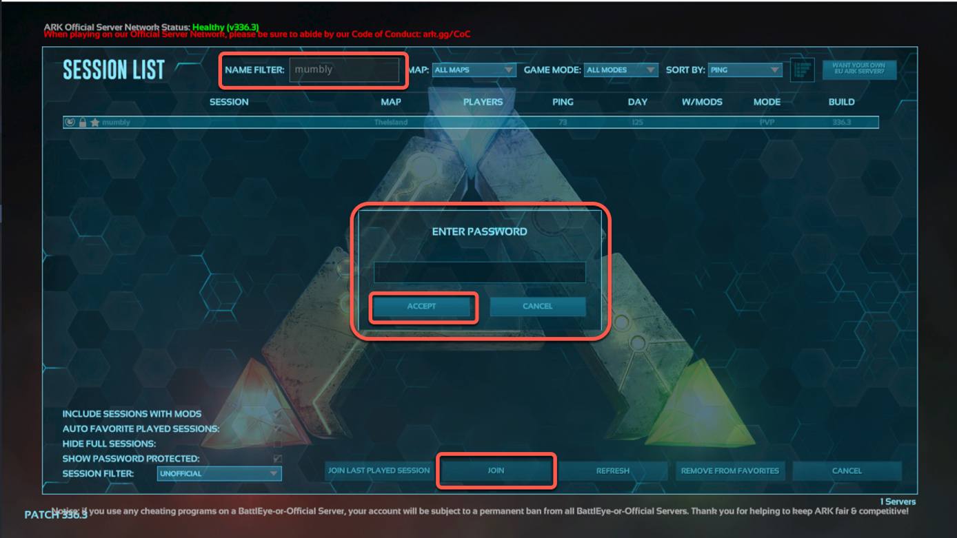 Joining the ARK: Survival Evolved Session Joining the ARK: Survival Evolved Session