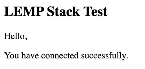 LEMP Stack Test Page Success LEMP Stack Test Page Success