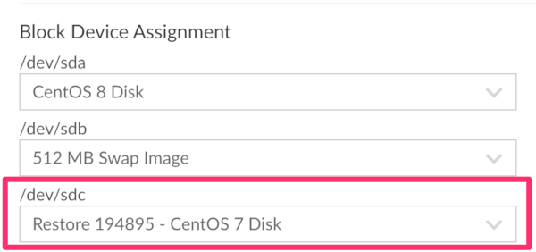 Add Restore Disk to Block Device Assignment Add Restore Disk to Block Device Assignment