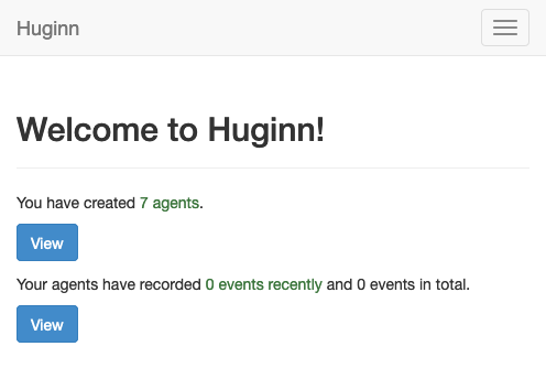 Huginn main page Huginn main page