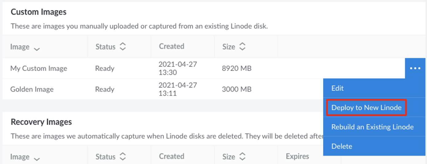 Click the button labeled Deploy to a New Linode Click the button labeled Deploy to a New Linode